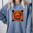 Baseball Drip Angry Lava Slime Ball Graphic Comfort Colors Sweatshirt Denim