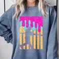 Baseball Drip Bat Boys Ice Cream American Flag 4th Of July Comfort Colors Sweatshirt Denim Baseball Drip Bat Boys Ice Cream American Flag 4th Of July Comfort Colors Sweatshirt Denim