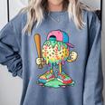 Baseball Drip For Boys Ice Cream Drip Baseball Sport Comfort Colors Sweatshirt Denim Baseball Drip For Boys Ice Cream Drip Baseball Sport Comfort Colors Sweatshirt Denim