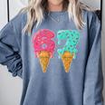 Baseball Drip Ice Cream 67 Baseball Comfort Colors Sweatshirt Denim