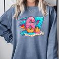 Baseball Drip Ice Cream 67 Graffiti Splash Melt Comfort Colors Sweatshirt Denim Baseball Drip Ice Cream 67 Graffiti Splash Melt Comfort Colors Sweatshirt Denim
