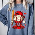 Baseball Drip Ice Cream Apparel Boys Kids Valentines Day Comfort Colors Sweatshirt Denim
