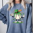 Baseball Drip Ice Cream Boys Kids Shamrock St Patricks Day Comfort Colors Sweatshirt Denim