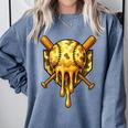 Baseball Drip Ice Cream Camo Cool Comfort Colors Sweatshirt Denim
