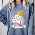 Baseball Drip Ice Cream Crown Melt Graphic Comfort Colors Sweatshirt Denim Baseball Drip Ice Cream Crown Melt Graphic Comfort Colors Sweatshirt Denim