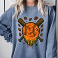 Baseball Drip Ice Cream Dripping Blaze Hunter Orange Camo Comfort Colors Sweatshirt Denim Baseball Drip Ice Cream Dripping Blaze Hunter Orange Camo Comfort Colors Sweatshirt Denim