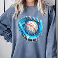 Baseball Drip Ice Cream Glove With Sprinkles Ball Boys Youth Comfort Colors Sweatshirt Denim Baseball Drip Ice Cream Glove With Sprinkles Ball Boys Youth Comfort Colors Sweatshirt Denim
