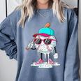 Baseball Drip Ice Cream Lifestyle Sprinkless Boy Kid Comfort Colors Sweatshirt Denim Baseball Drip Ice Cream Lifestyle Sprinkless Boy Kid Comfort Colors Sweatshirt Denim