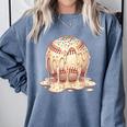 Baseball Drip Ice Cream Melting Illustration Comfort Colors Sweatshirt Denim Baseball Drip Ice Cream Melting Illustration Comfort Colors Sweatshirt Denim