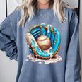 Baseball Drip Ice Cream Sprinkless Glove Boy Kid Comfort Colors Sweatshirt Denim