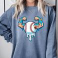 Baseball Drip Ice Cream Strong Character Comfort Colors Sweatshirt Denim Baseball Drip Ice Cream Strong Character Comfort Colors Sweatshirt Denim