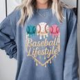 Baseball Drip Icecream Comfort Colors Sweatshirt Denim Baseball Drip Icecream Comfort Colors Sweatshirt Denim