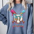 Baseball Drip Number 67 Player 6-7 Six Seven Meme Gen Alpha Comfort Colors Sweatshirt Denim Baseball Drip Number 67 Player 6-7 Six Seven Meme Gen Alpha Comfort Colors Sweatshirt Denim
