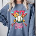 Baseball Drip Number 67 Player Sport For Men Women Kids Comfort Colors Sweatshirt Denim Baseball Drip Number 67 Player Sport For Men Women Kids Comfort Colors Sweatshirt Denim
