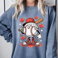 Baseball Drip Valentine Boys Women Men Hearts Sport Love Comfort Colors Sweatshirt Denim Baseball Drip Valentine Boys Women Men Hearts Sport Love Comfort Colors Sweatshirt Denim