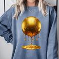 Baseball Dripping Drip Gold Sport Player Coach Baller Comfort Colors Sweatshirt Denim Baseball Dripping Drip Gold Sport Player Coach Baller Comfort Colors Sweatshirt Denim