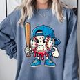 Baseball Drippy Style Apparel For Boys Youth Cool Baseball Comfort Colors Sweatshirt Denim