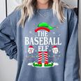 The Baseball Elf Christmas Sport Lovers Xmas Elf Comfort Colors Sweatshirt Denim The Baseball Elf Christmas Sport Lovers Xmas Elf Comfort Colors Sweatshirt Denim