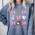 Baseball Gigi Era Bows Baseball Mom Women Comfort Colors Sweatshirt Denim