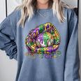Baseball Glove Ice Cream Mardi Gras Dripping Boys Youth Kids Comfort Colors Sweatshirt Denim