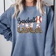 Baseball Gma Women BallPark Gma Baseball Mom Mother's Day Comfort Colors Sweatshirt Denim