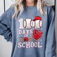 Baseball Happy 100 Days Of School Boy Girl Kid Teacher Comfort Colors Sweatshirt Denim