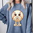 Baseball With Heart Hands Love Cute Baseball Comfort Colors Sweatshirt Denim Baseball With Heart Hands Love Cute Baseball Comfort Colors Sweatshirt Denim