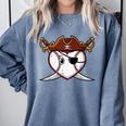 Baseball Heart Pirate Hat Crossed Swords Men Boys Kids Youth Comfort Colors Sweatshirt Denim Baseball Heart Pirate Hat Crossed Swords Men Boys Kids Youth Comfort Colors Sweatshirt Denim
