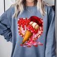 Baseball Heart Valentine Baseball Ice Cream Drip Boys Girls Comfort Colors Sweatshirt Denim Baseball Heart Valentine Baseball Ice Cream Drip Boys Girls Comfort Colors Sweatshirt Denim