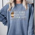 Baseball Hit Hard Run Fast Turn Left Men Boys Comfort Colors Sweatshirt Denim Baseball Hit Hard Run Fast Turn Left Men Boys Comfort Colors Sweatshirt Denim