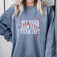 Baseball Hit Hard Run Fast Turn Left Men Boys Kid Teen Youth Premium Tri-Blend Comfort Colors Sweatshirt Denim Baseball Hit Hard Run Fast Turn Left Men Boys Kid Teen Youth Premium Tri-Blend Comfort Colors Sweatshirt Denim