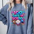 Baseball Ice Cream Drip 100 Days Of School Student Teacher Comfort Colors Sweatshirt Denim Baseball Ice Cream Drip 100 Days Of School Student Teacher Comfort Colors Sweatshirt Denim