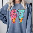 Baseball Ice Cream Drip 6 7 Kids 67 Birthday Comfort Colors Sweatshirt Denim