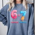 Baseball Ice Cream Drip 67 Official Teenager 13th Birthday Comfort Colors Sweatshirt Denim