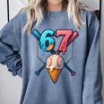 Baseball Ice Cream Drip 67 Six Seven Gen Alpha Slang Meme Comfort Colors Sweatshirt Denim Baseball Ice Cream Drip 67 Six Seven Gen Alpha Slang Meme Comfort Colors Sweatshirt Denim