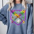 Baseball Ice Cream Drip Boys Mardi Gras Carnival Party Mask Comfort Colors Sweatshirt Denim Baseball Ice Cream Drip Boys Mardi Gras Carnival Party Mask Comfort Colors Sweatshirt Denim