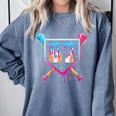 Baseball Ice Cream Drip Number 67 Player 67th Birthday Comfort Colors Sweatshirt Denim