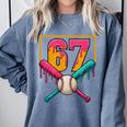Baseball Ice Cream Drip Number 67 Player 67th Birthday Premium Tri-Blend Comfort Colors Sweatshirt Denim Baseball Ice Cream Drip Number 67 Player 67th Birthday Premium Tri-Blend Comfort Colors Sweatshirt Denim