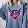 Baseball Ice Cream Drip Pitcher Filthy Comfort Colors Sweatshirt Denim