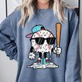 Baseball Ice Cream Drip Sports Boys Kids Youth Men Comfort Colors Sweatshirt Denim Baseball Ice Cream Drip Sports Boys Kids Youth Men Comfort Colors Sweatshirt Denim