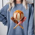 Baseball Ice Cream Drip Style Melting Ice Cream Youth Teen Comfort Colors Sweatshirt Denim Baseball Ice Cream Drip Style Melting Ice Cream Youth Teen Comfort Colors Sweatshirt Denim