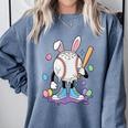 Baseball Ice Cream Drip Youth Boys Cute Easter Sports Comfort Colors Sweatshirt Denim