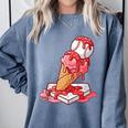 Baseball Ice Cream Drip Youth Strawberry Baseball Red Comfort Colors Sweatshirt Denim Baseball Ice Cream Drip Youth Strawberry Baseball Red Comfort Colors Sweatshirt Denim