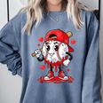 Baseball Ice Cream Valentine Dripping Game Day Men Boys Kids Comfort Colors Sweatshirt Denim Baseball Ice Cream Valentine Dripping Game Day Men Boys Kids Comfort Colors Sweatshirt Denim
