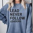 Baseball Lead Never Follow Leaders Team Captain Leadership Premium Tri-Blend Comfort Colors Sweatshirt Denim