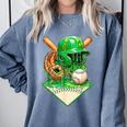 Baseball Life Style Ice Cream Drip Green Comfort Colors Sweatshirt Denim Baseball Life Style Ice Cream Drip Green Comfort Colors Sweatshirt Denim
