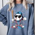 Baseball Lifestyle Apparel Youth Baseball Ice Cream Drip Comfort Colors Sweatshirt Denim