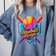 Baseball Lifestyle Drip Icecream Comfort Colors Sweatshirt Denim Baseball Lifestyle Drip Icecream Comfort Colors Sweatshirt Denim