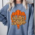 Baseball Lifestyle Home Plate Orange Ice Cream Drip Men Boys Comfort Colors Sweatshirt Denim Baseball Lifestyle Home Plate Orange Ice Cream Drip Men Boys Comfort Colors Sweatshirt Denim