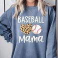 Baseball Mama For Baseball Mom Leopard Game Day Comfort Colors Sweatshirt Denim